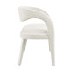 Ivory Cream Boucle Open Curved Back Bench